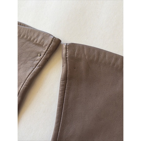 Vintage VTG Lord & Taylor Brown Taupe Silk Lined Leather Gloves Womens 7.5 - Picture 4 of 16